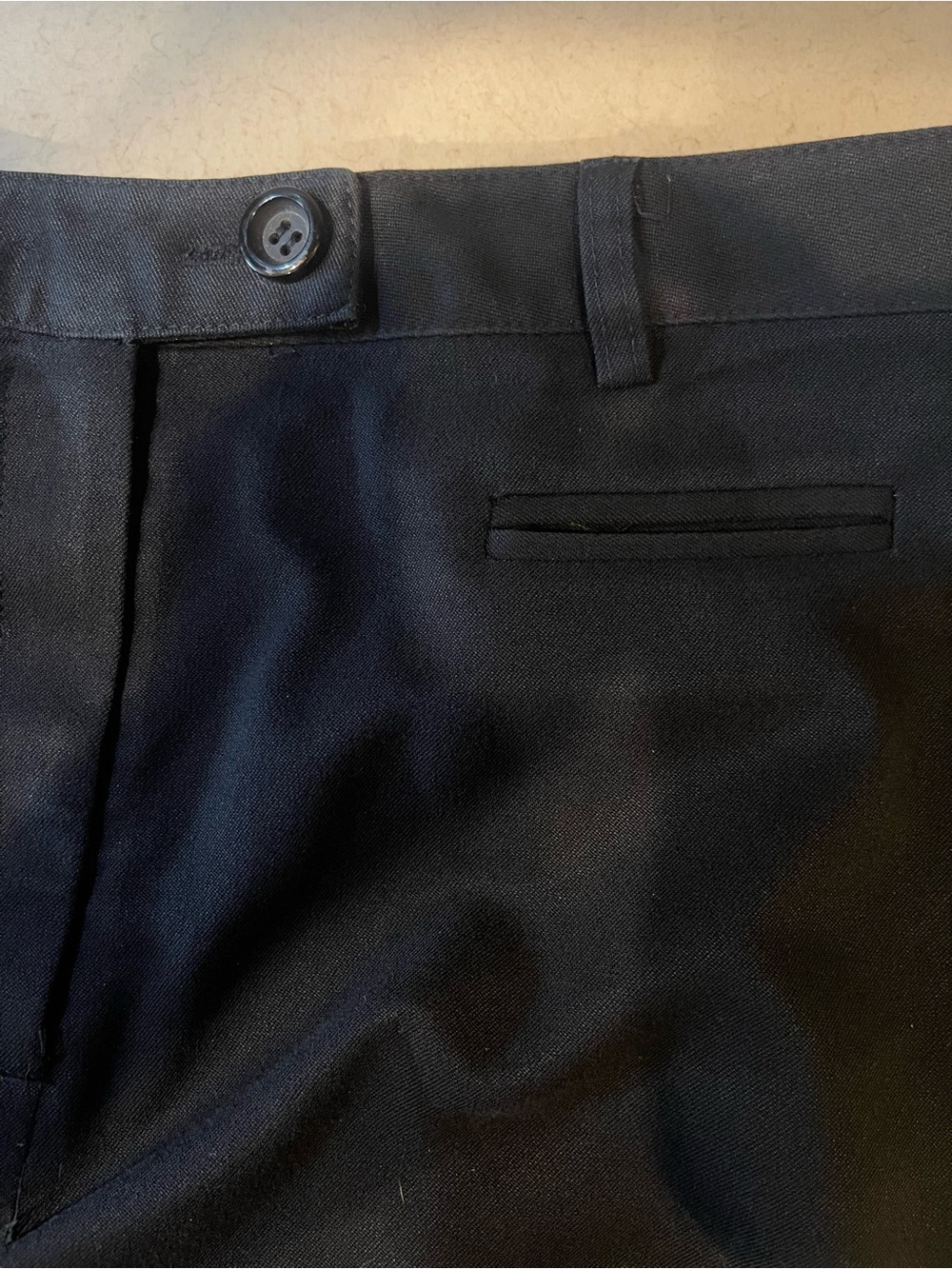 Express Women’s Black Straight Leg Pants w/Extended Tab Button Closure, Size 7/8 - Picture 7 of 8